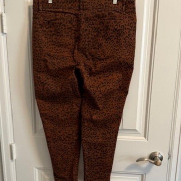 Gibson Latimer Cheetah Perfect Fit Stretch Denim Jeans Roll UP Cuff Size 16 - Picture 4 of 5